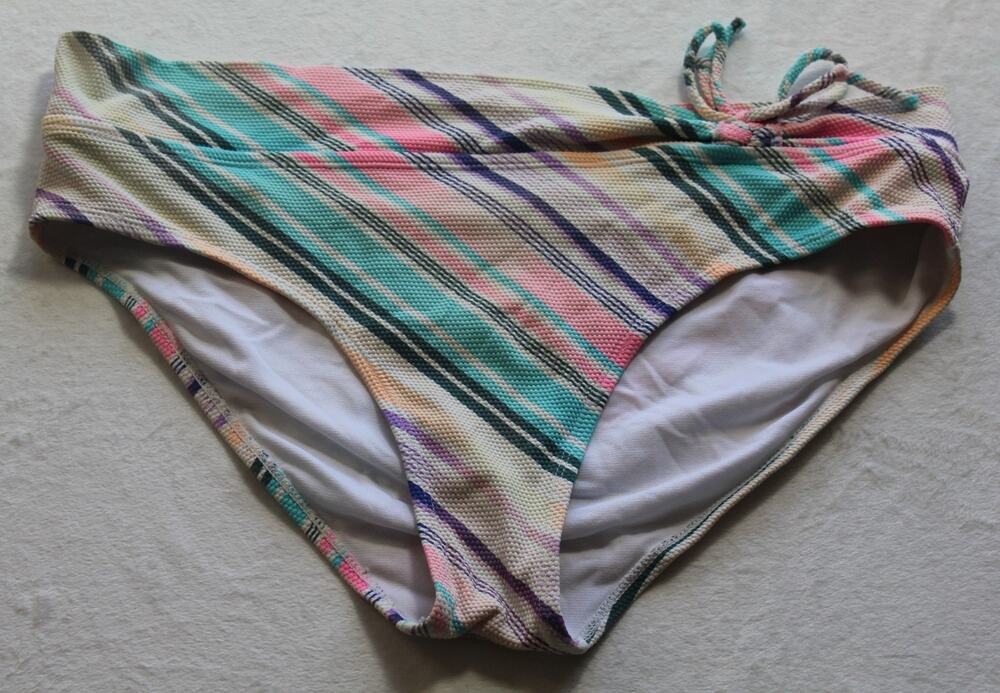 Women's Heat Multi-color Striped Bikini Bottom Size M
